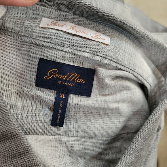 Good Man Brand Men's Slim Fit Ombre Check Sport Shirt X-Large NEW DRESS BUTTON - Picture 4 of 5